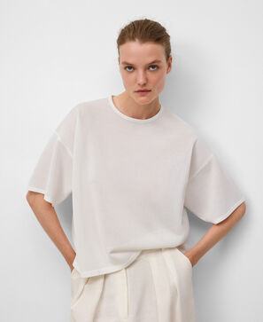 Jersey manga corta punto fino mujer