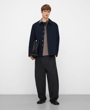 Spread collar technical jacket man