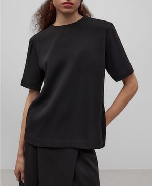 Top recto negro mujer