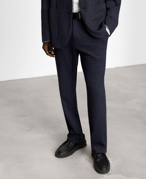 Regular-fit micro-textured trousers