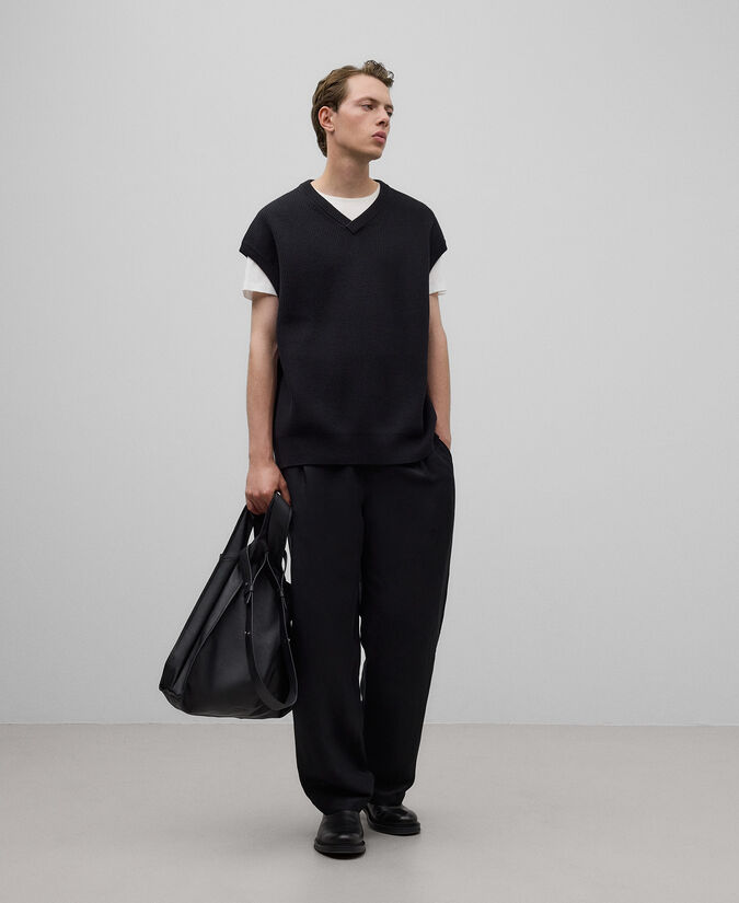 Adolfo dominguez Chaleco punto negro hombre Rebajas Ropa