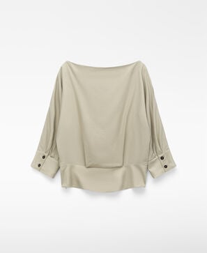 Boat neckline flowing top