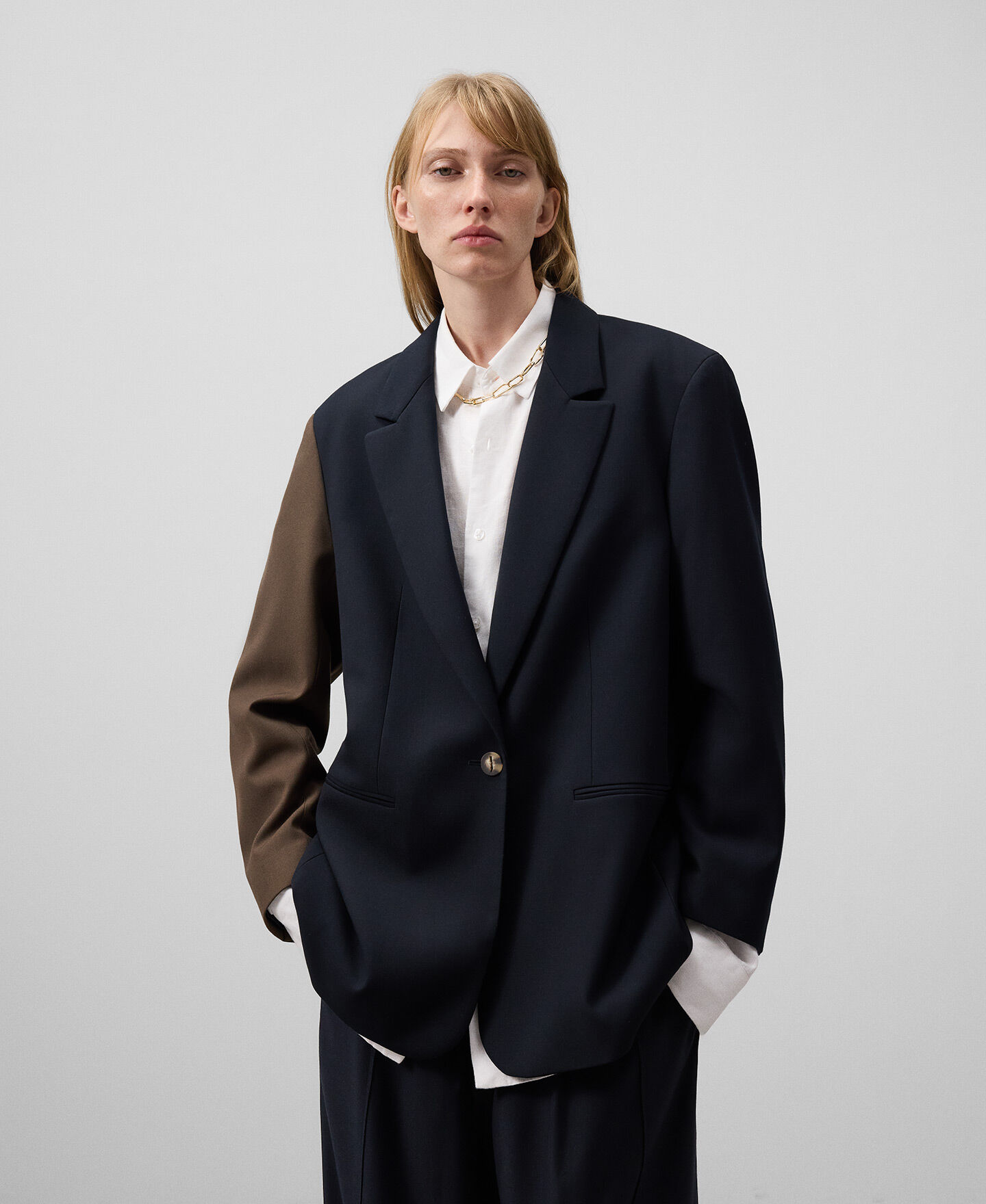 Two tone blazer on sale
