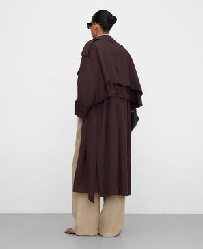 Maxi-lapel oversize trench coat