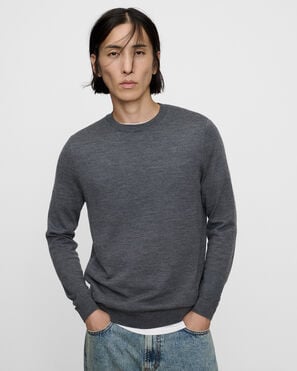 Merino wool crew collar sweater