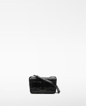 Mica croc-embossed mini crossbody woman