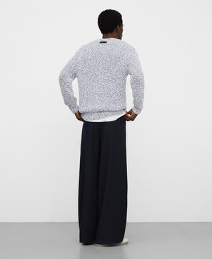 Melange texture knit sweater