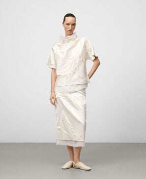 Top combinado efecto arrugado mujer