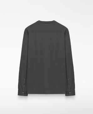 Chemise en jersey &agrave; col mao