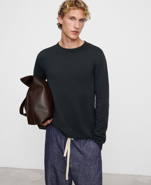 Rolled neck piqu&eacute; sweater