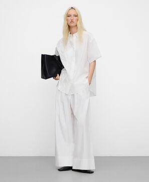 Cotton embroidered oversize shirt