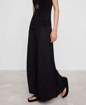 Crinkle palazzo trousers