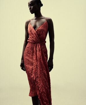 Asymmetrical strap dress woman