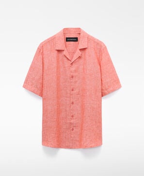 European linen bowling collar shirt