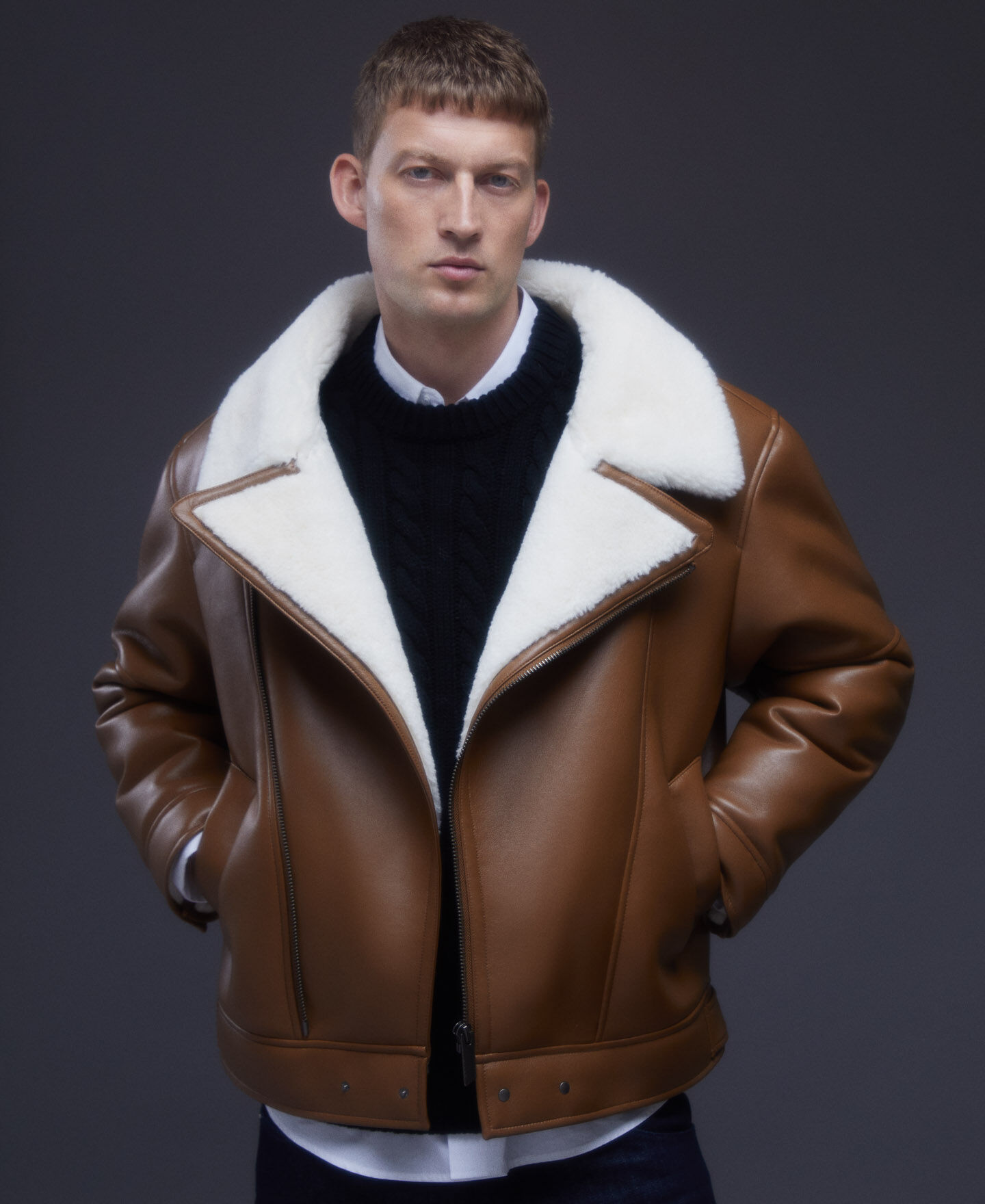 Chaqueta aviador en textura | AD