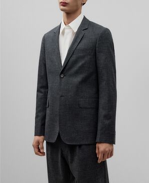 Blazer regular fit gris melange hombre