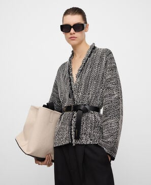 Short blended-knit jacket