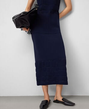 Jacquard knit straight skirt woman