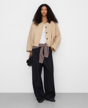 Chaqueta boxy acolchada algod&oacute;n