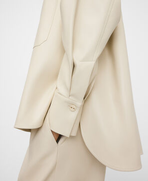 Leather-Non-Leather overshirt