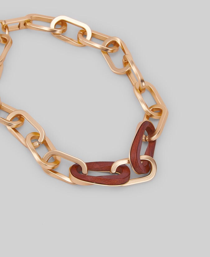 Adolfo dominguez Collar eslabones metal y madera mujer Rebajas baratas | Ropa