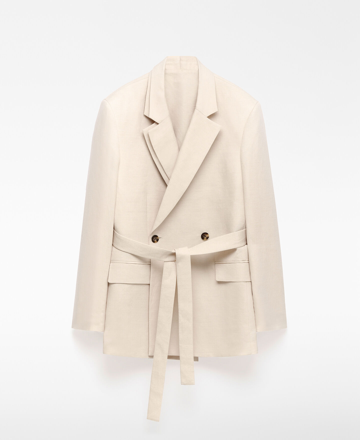 Blazer doble solapa con cinturón mujer | AD España