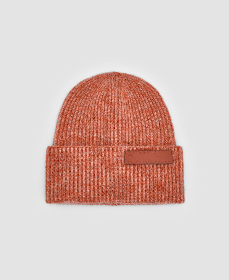 Wool and alpaca knitted beanie cap