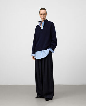 Merino wool funnel neck sweater woman