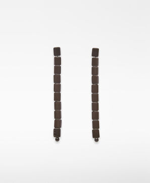 Brown long earrings woman