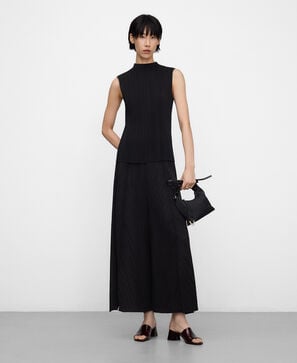 Pantalón palazzo crinkle mujer