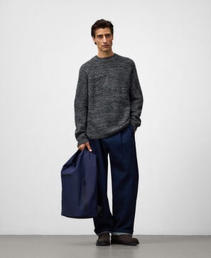 Navy blue rectangular backpack man
