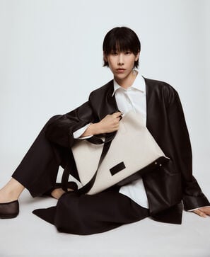 Mica canvas shopper bag