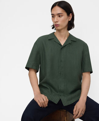 European linen striped bowling shirt | AD USA European linen striped bowling shirt | AD USA