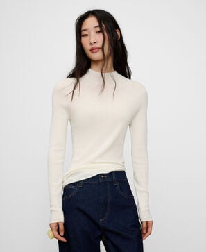 Pull sans coutures en laine m&eacute;rinos