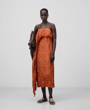 Asymmetrical strap dress woman