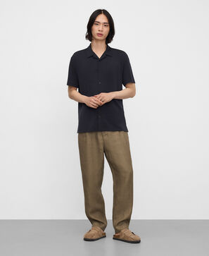 Modal bowling collar shirt