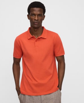Regular fit organic cotton piqu&eacute; polo