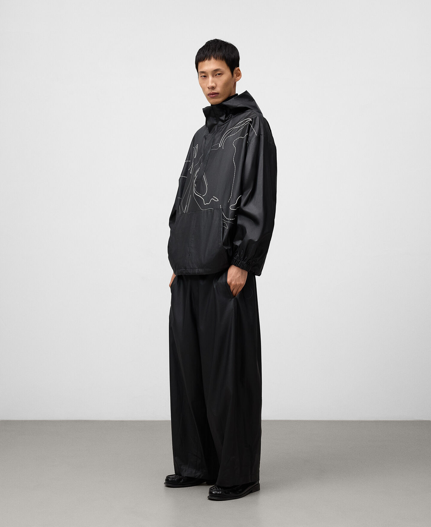 Embroidered hooded jacket man | AD Europa