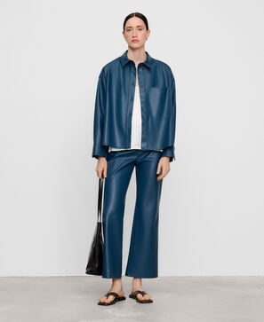 Leather-Non-Leather overshirt