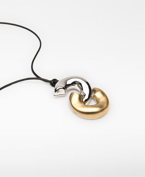 ツートンメタルピースネックレス