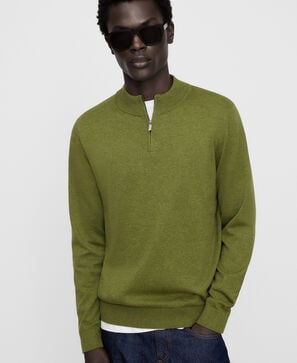 Organic cotton quarter zip sweater
