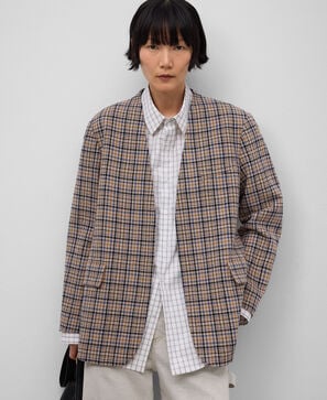 Checked tailored blazer woman