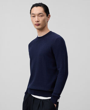 Regular fit structure knit sweater man