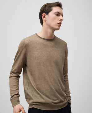 Jersey doble capa con lino hombre