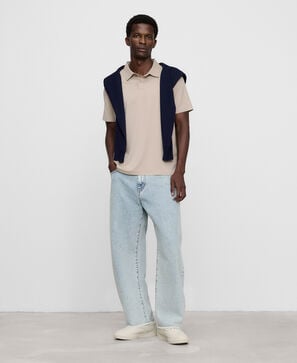 Viscose knit polo shirt