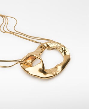 Hammered texture piece necklace woman