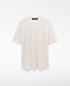 T-shirt de corte regular em linho europeu