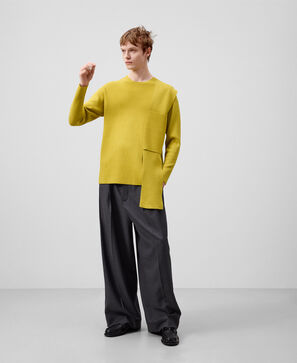 Knit sweater with a front piece man