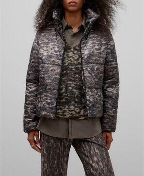 Animal print quilted jacket woman