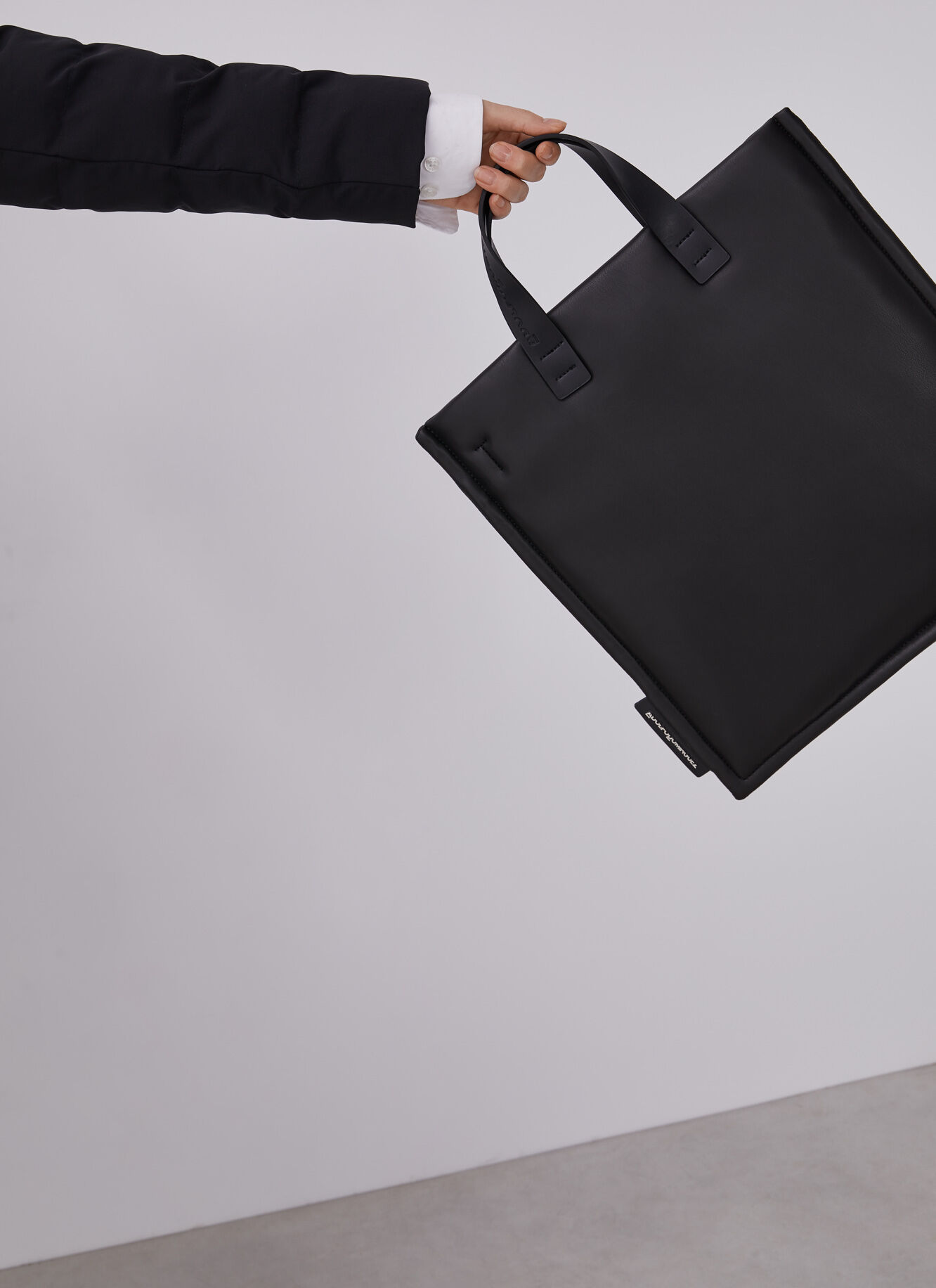 Faux Leather Padded Shopper Bag